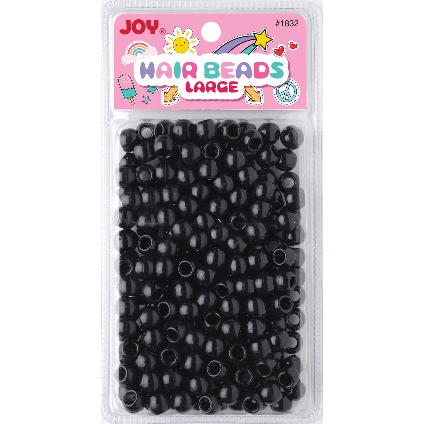 Joy Large Hair Beads 240Ct Black