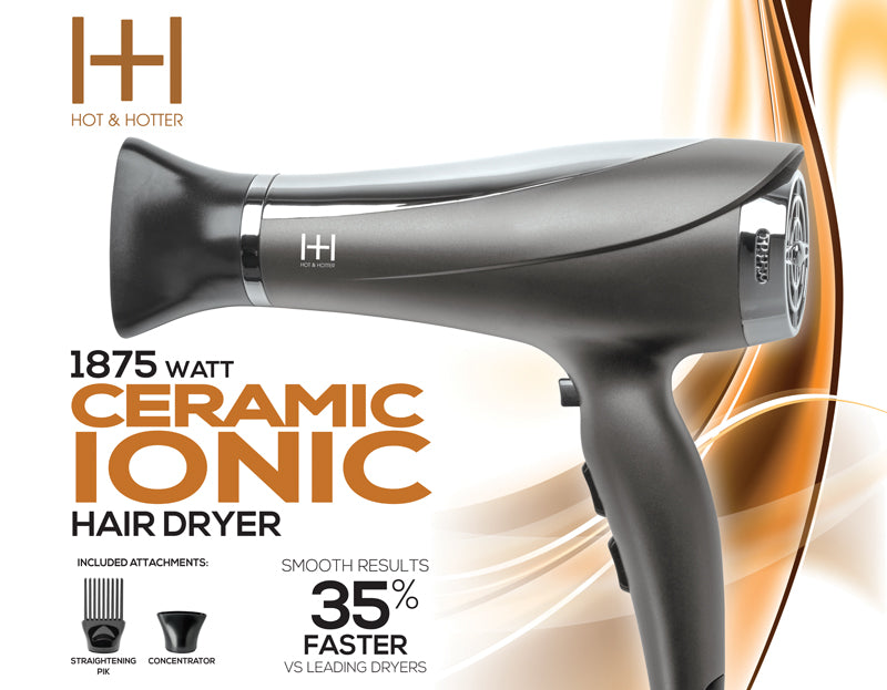 Hot & Hotter Ceramic Ionic 1875 Hair Dryer