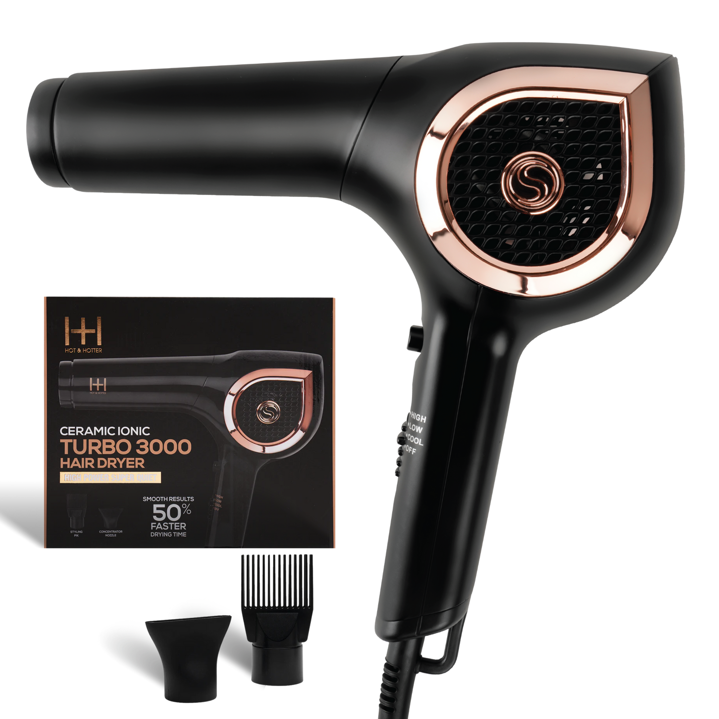 Hot & Hotter Ultimate Styling Bundle: Turbo Hair Dryer, Digital Flat Iron & 5-Barrel Curling Iron
