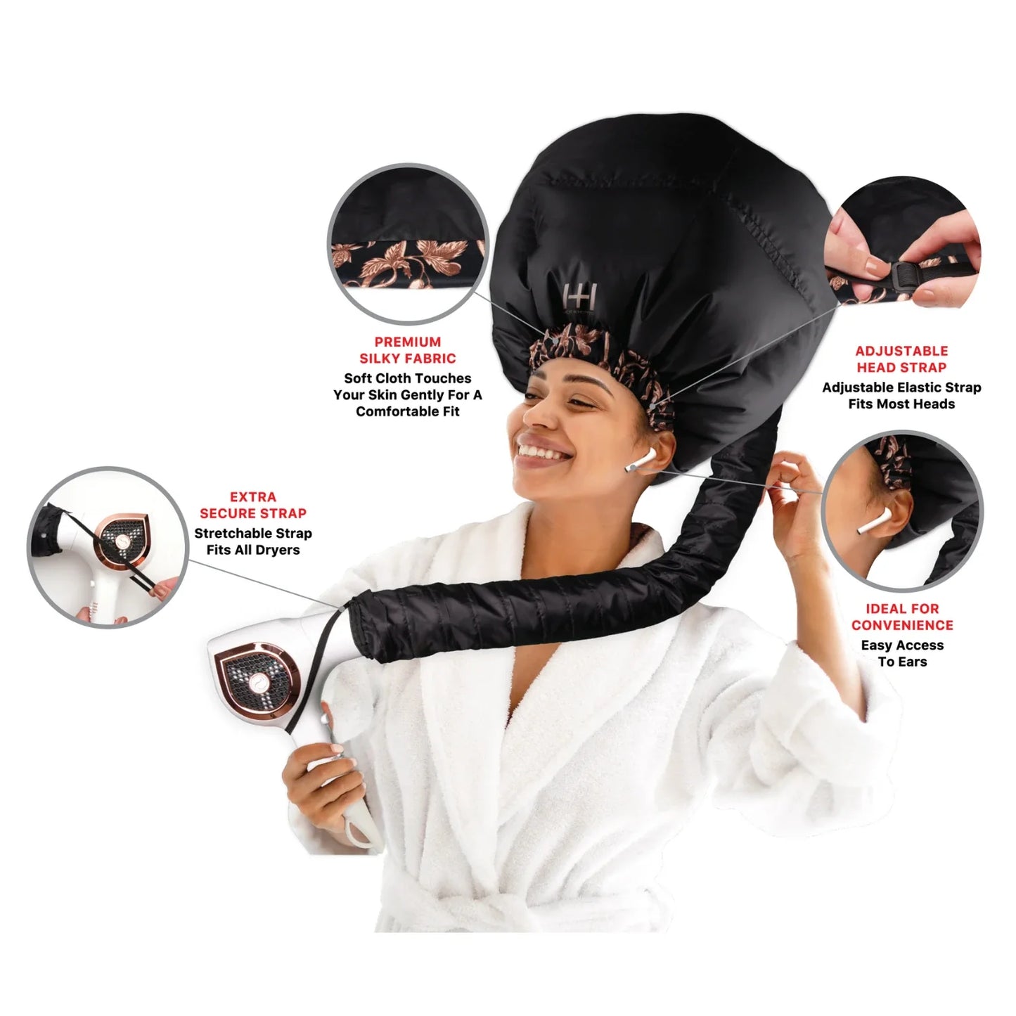 Hot & Hotter Super Jumbo Heat Cap Dryer Attachment Black Hair Dryer Hot & Hotter