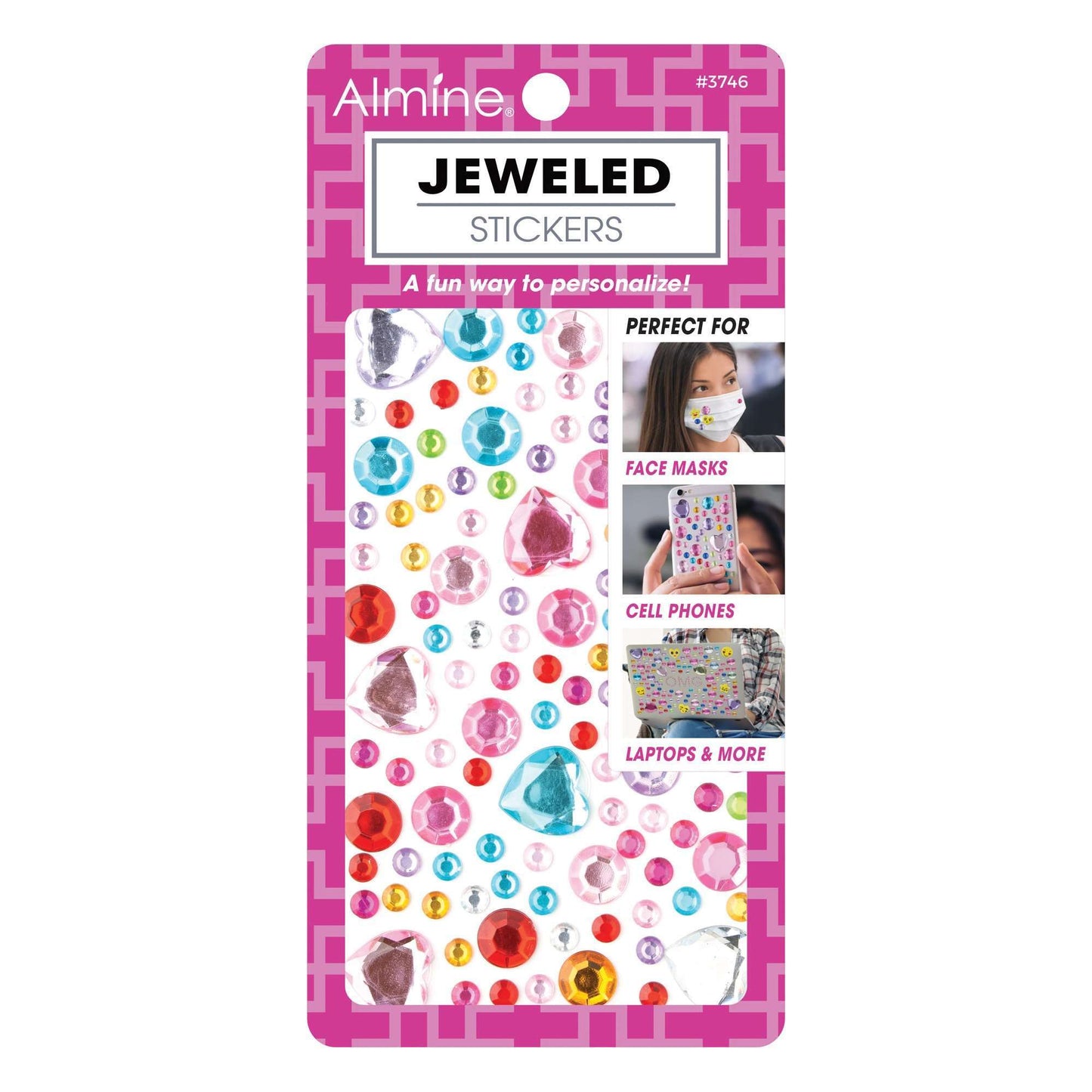 Almine Jeweled Stickers, Assorted Face Masks Almine Assorted