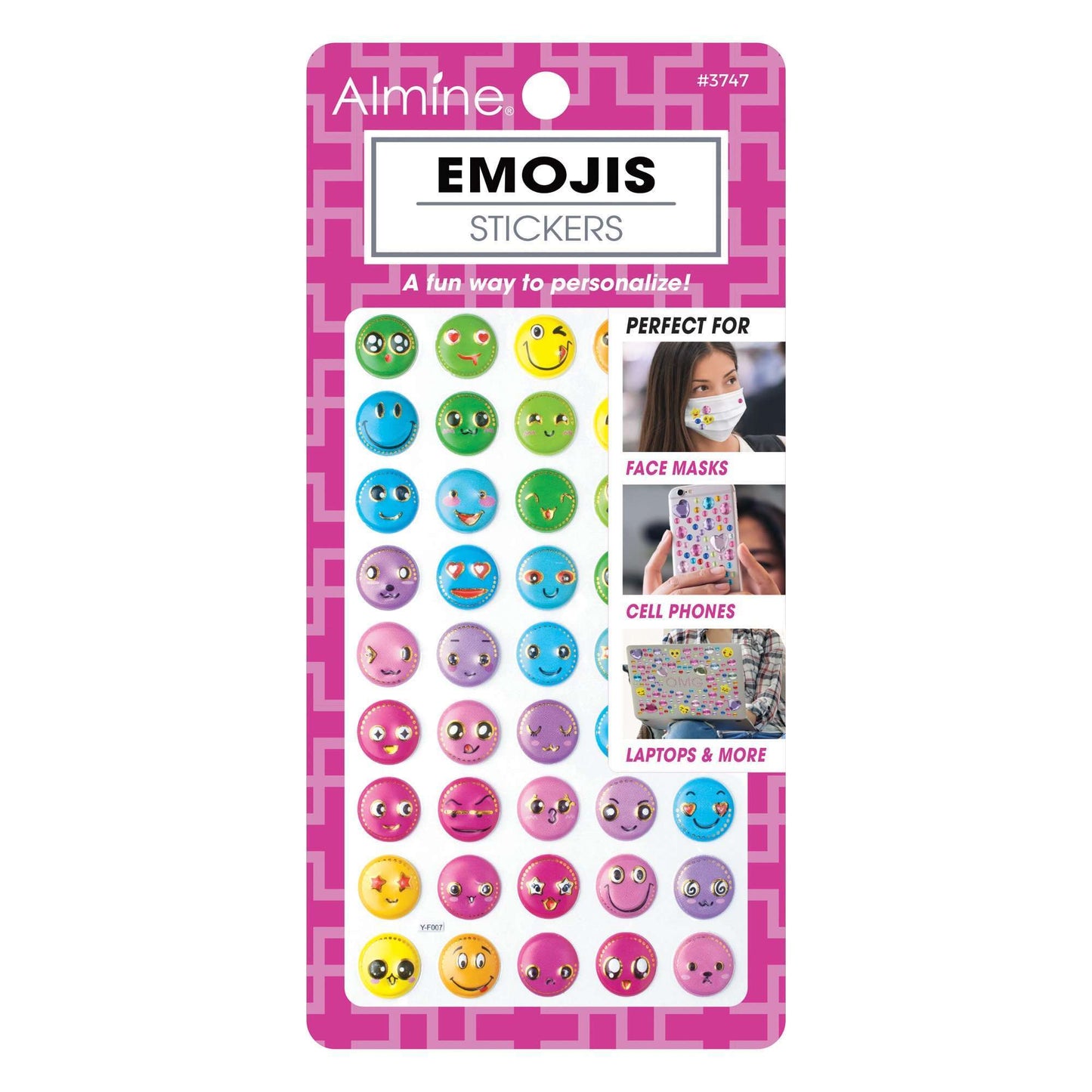 Almine Mask Sticker w Emojis, Assorted Face Masks Almine Multicolored