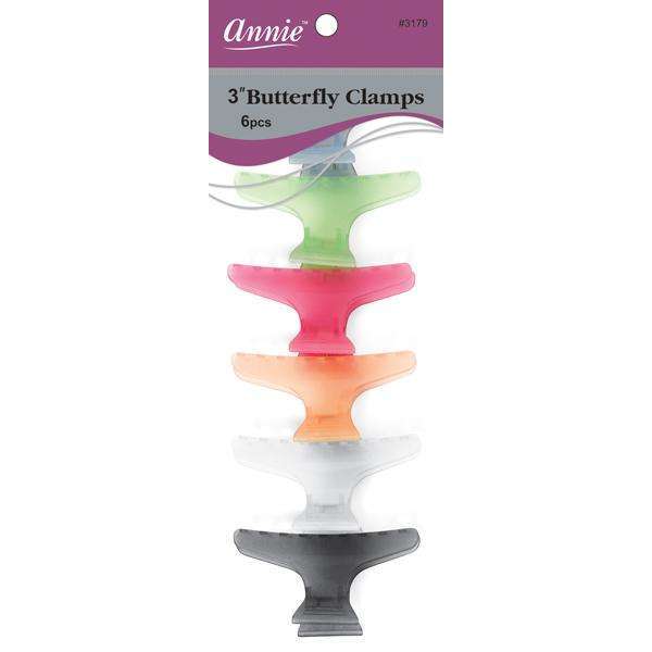 Annie Butterfly Clamps 3In 6Ct Hair Clips Annie