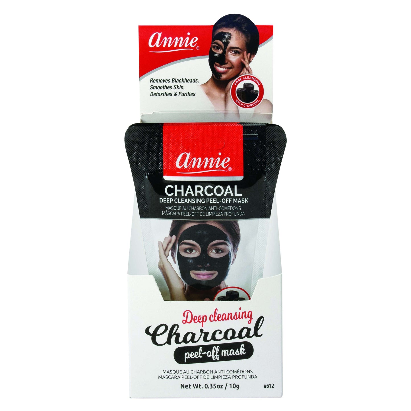 Annie Charcoal Deep Cleansing Peel Off Mask Mini Pouch Display 24ct Black Makeup Annie