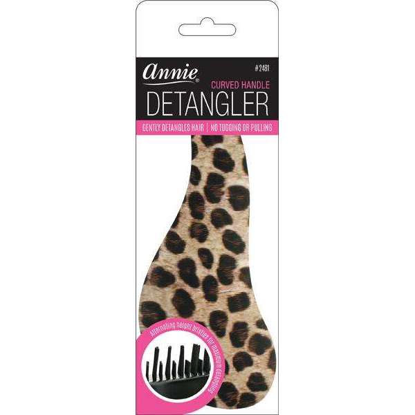 Annie Curved Handled Grip Detangler Brush Leopard Brushes Annie
