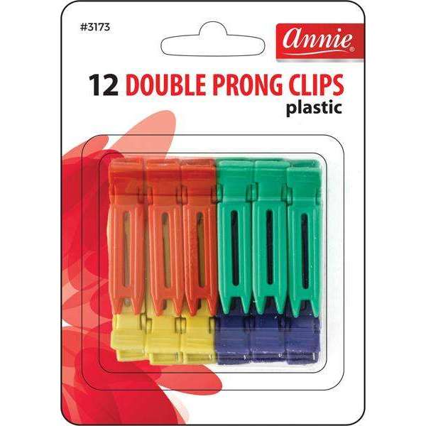 Annie Double Prong Clips 12Ct Asst Color Hair Clips Annie