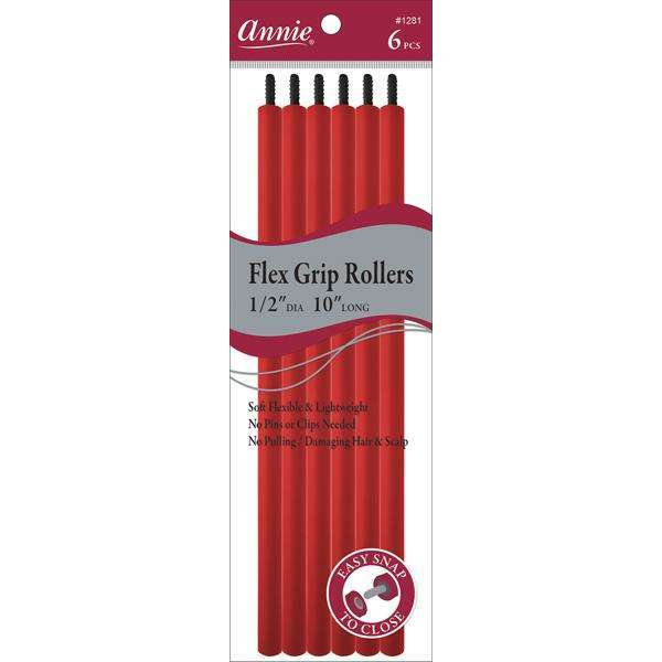 Annie Flex Grip Rollers 1/2 Inch Extra Long Red Flex Grip Rollers Annie