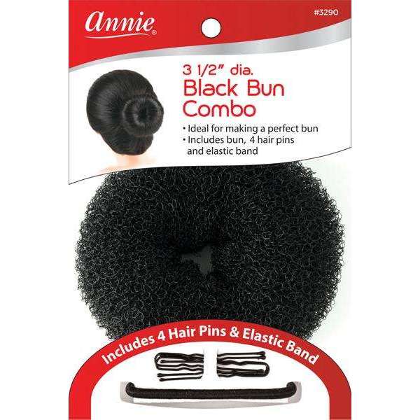 Annie Hair Bun Kit 3.5" Black Wig Accessories Annie