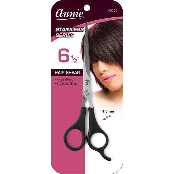 Annie Professional Stainless Hair Shears 6.5 Inch Black Hair Shears Annie
