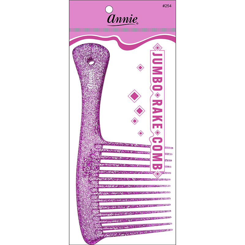 Annie Luminous Jumbo Rake Comb Asst Color comb Annie Purple