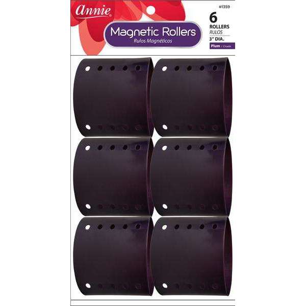 Annie Magnetic Roller 3In 6Ct Plum Magnetic Rollers Annie