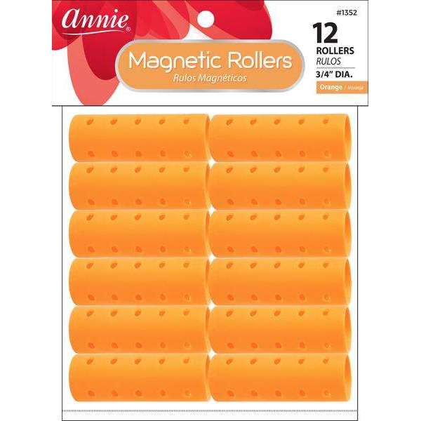 Annie Magnetic Rollers 3/4In 12Ct Orange Magnetic Rollers Annie