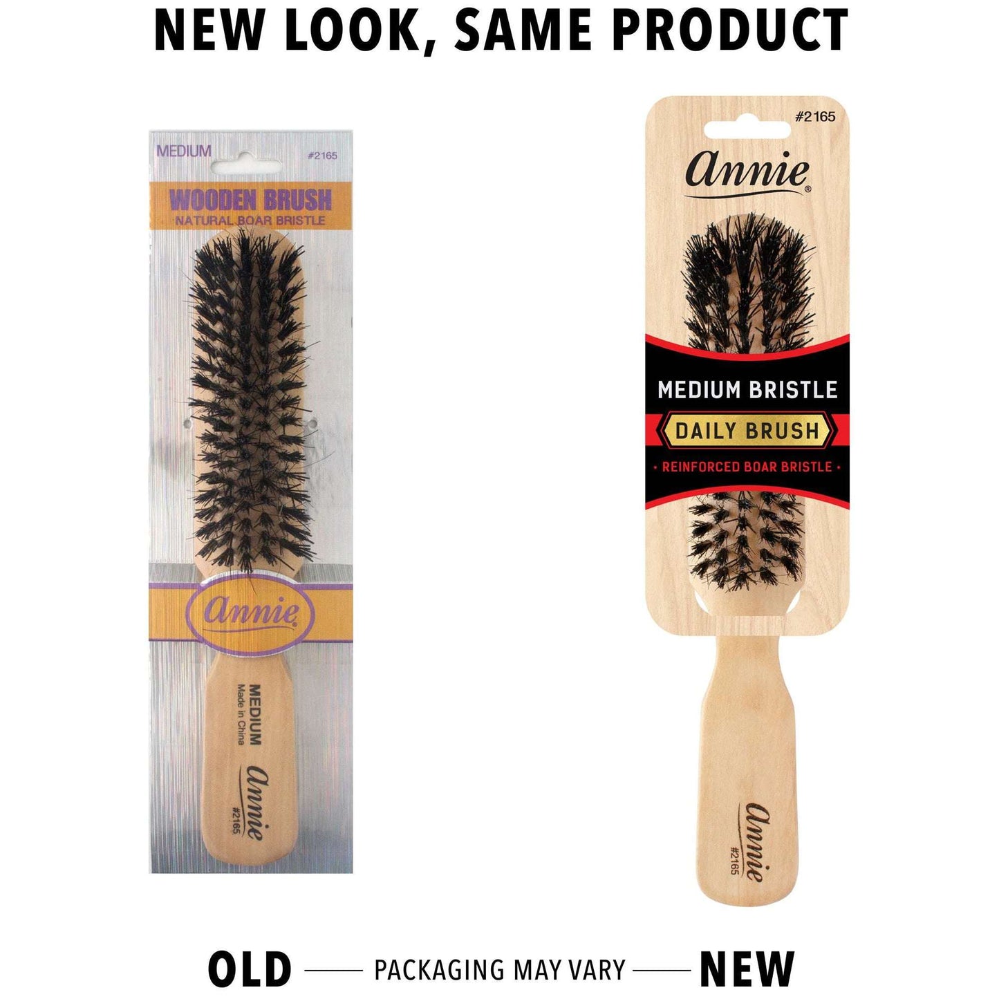 Annie Medium Wooden Brush Boar Bristle 5 Row Brushes Annie