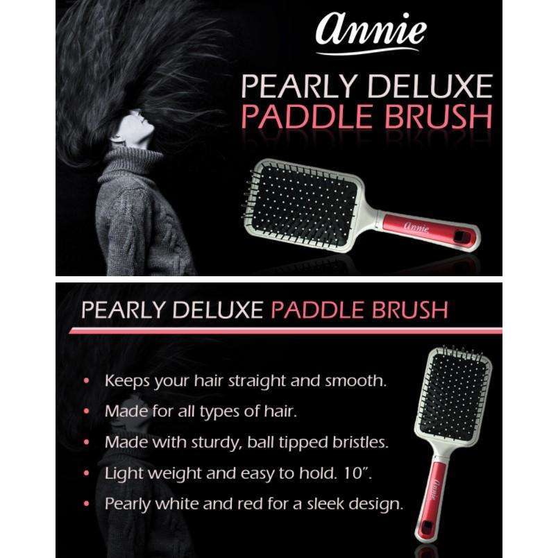 Annie Pearly Deluxe Paddle Brush Red Brushes Annie