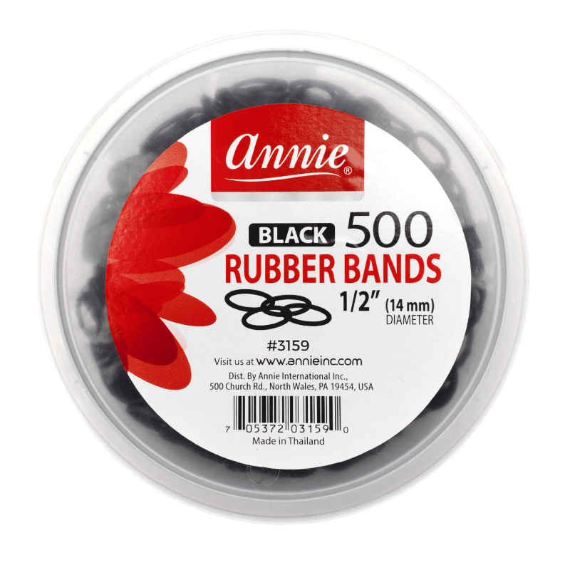 Annie Rubber Bands 500Ct Black Rubber Bands Annie