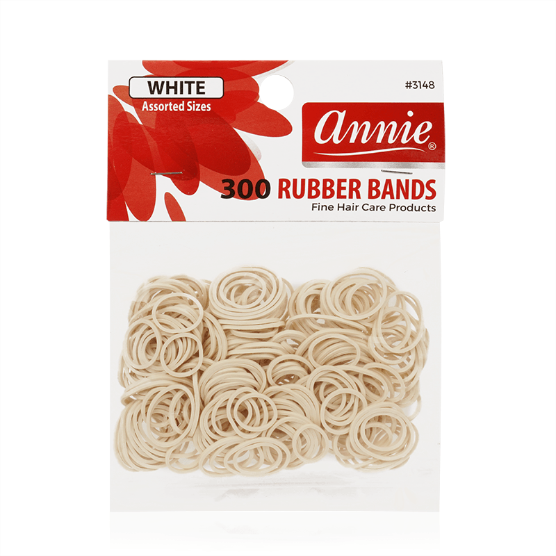 Annie Rubber Bands Asst Size 300Ct White Rubber Bands Annie