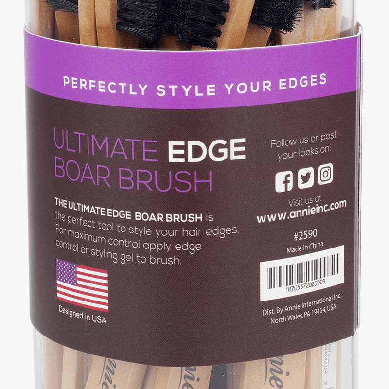 Annie Ultimate Edge Brush 100% Boar Bristle Jar 24ct Brushes Annie