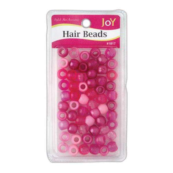 Joy Large Hair Beads 60Ct Pink Clear Asst Beads Joy