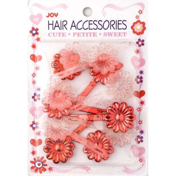 Joy Daisy Barrette 12ct Asst Red Joy