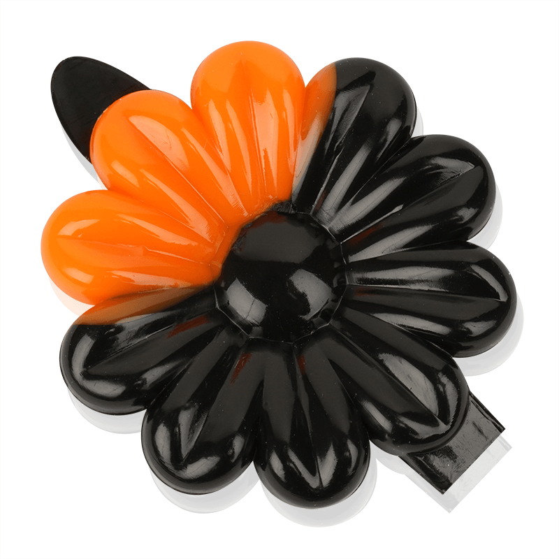 Joy Daisy Barrettes 12ct Black & Orange Joy