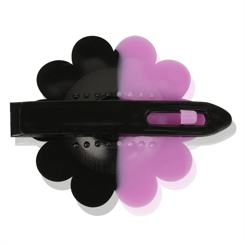 Joy Daisy Barrettes 12ct Black & Purple Joy