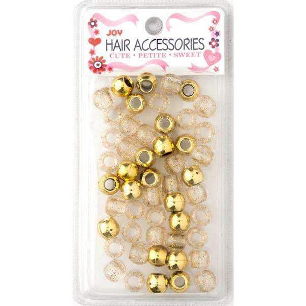 Joy Large Hair Beads 50Ct Gold Metallic & Glitter Beads Joy