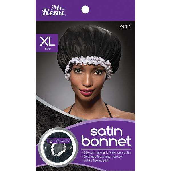 Ms. Remi Satin Bonnet Xl Black Bonnets Ms. Remi
