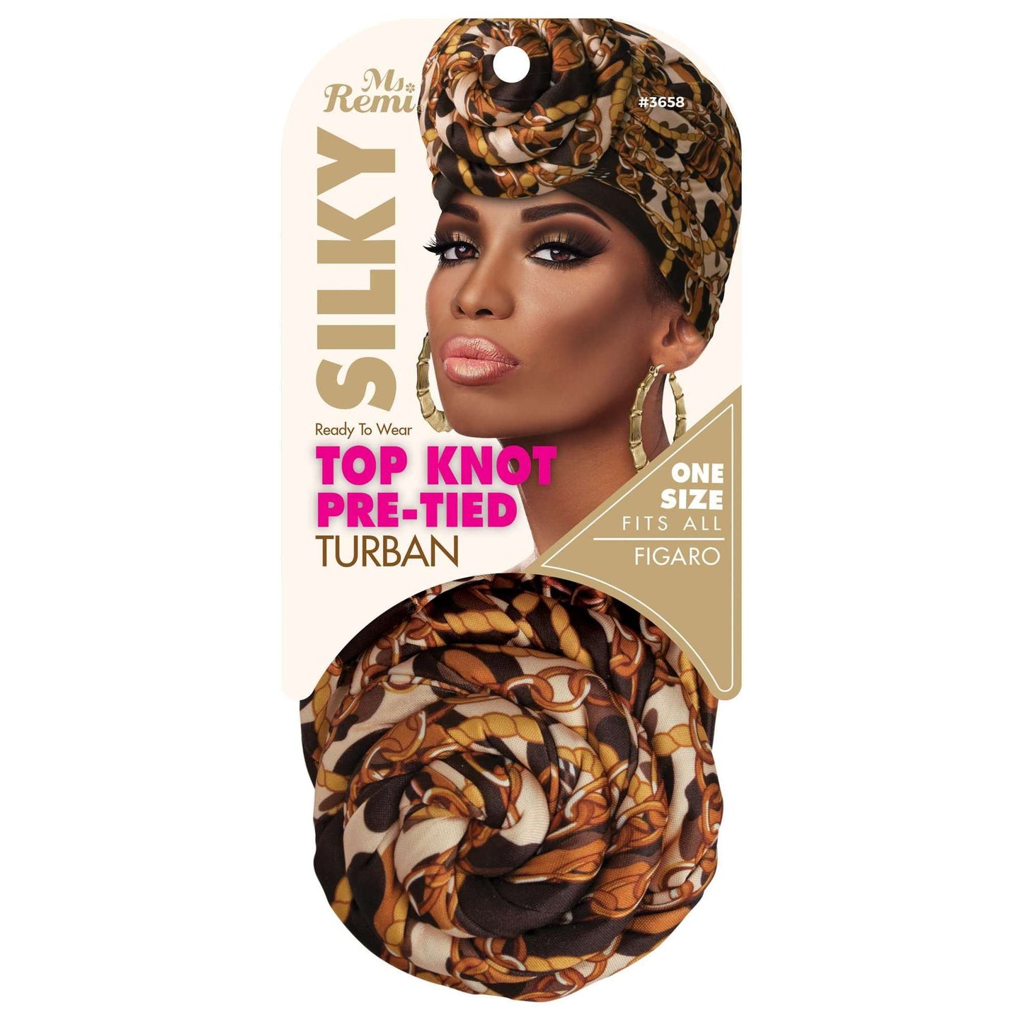 Ms. Remi Silky Top Knot Pre-Tied Turban Assorted Colors Turbans Ms. Remi Figaro