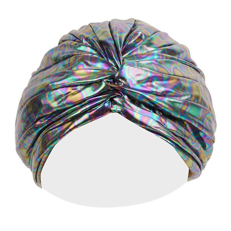 Ms. Remi Vivid Top Knot Pre-Tied Turban Platinum Leopard Turban Ms. Remi