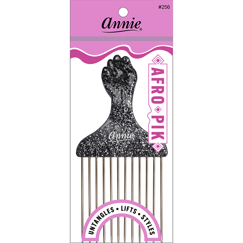 Annie Luminous Fist Afro Pik Asst Color Combs Annie Black  