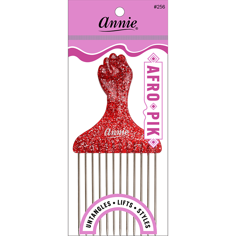 Annie Luminous Fist Afro Pik Asst Color Combs Annie Red  