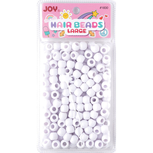 Joy Large Hair Beads 240Ct White