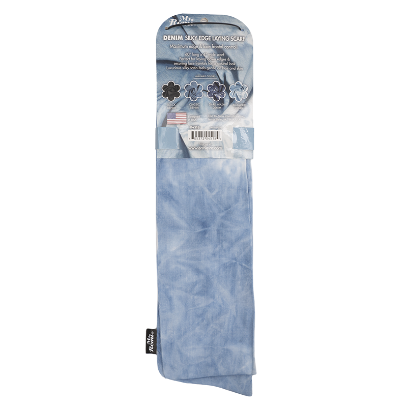 Ms. Remi Denim Silky Edge Laying Scarf 60" Long Scarves Ms. Remi   