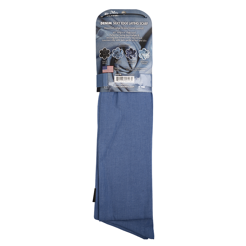 Ms. Remi Denim Silky Edge Laying Scarf 60" Long Scarves Ms. Remi   