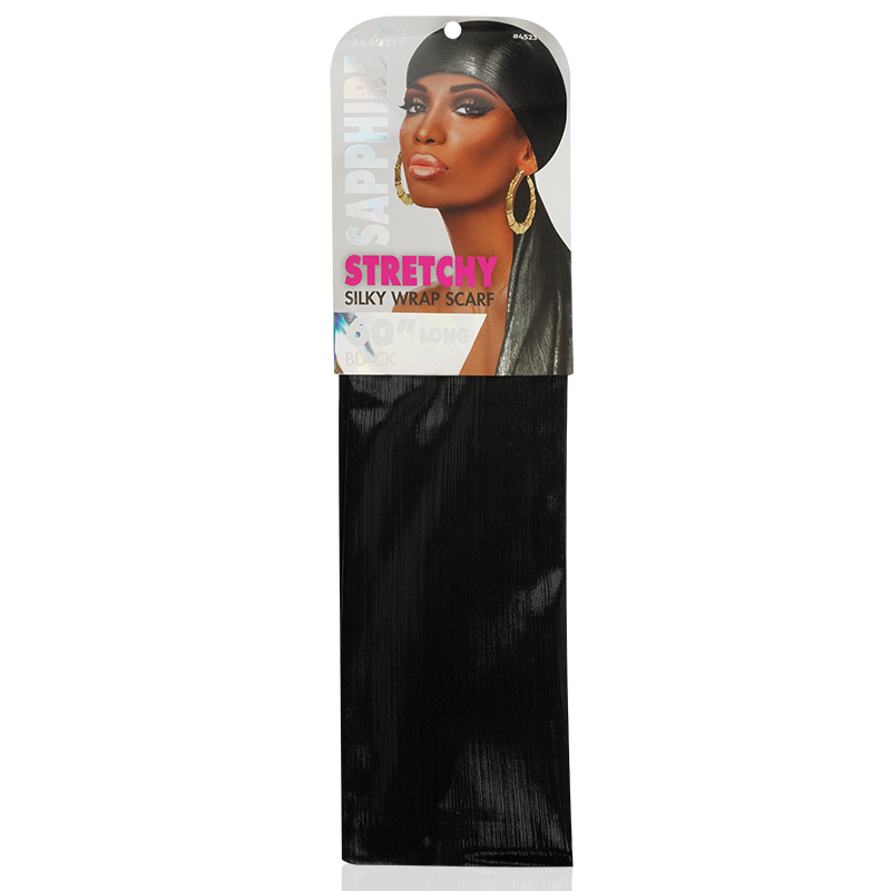 Ms. Remi Sapphire Wrap Scarf 60" Long Assorted Colors Scarves Ms. Remi Black  