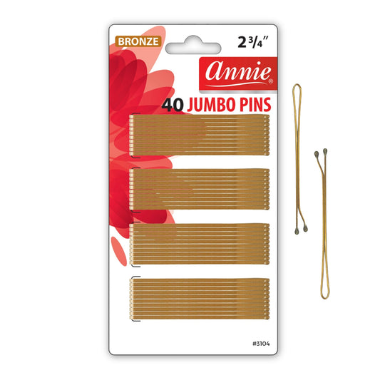 Annie Roller Pins 2 3/4In, 40 Count Metal Hair Pins, Bronze