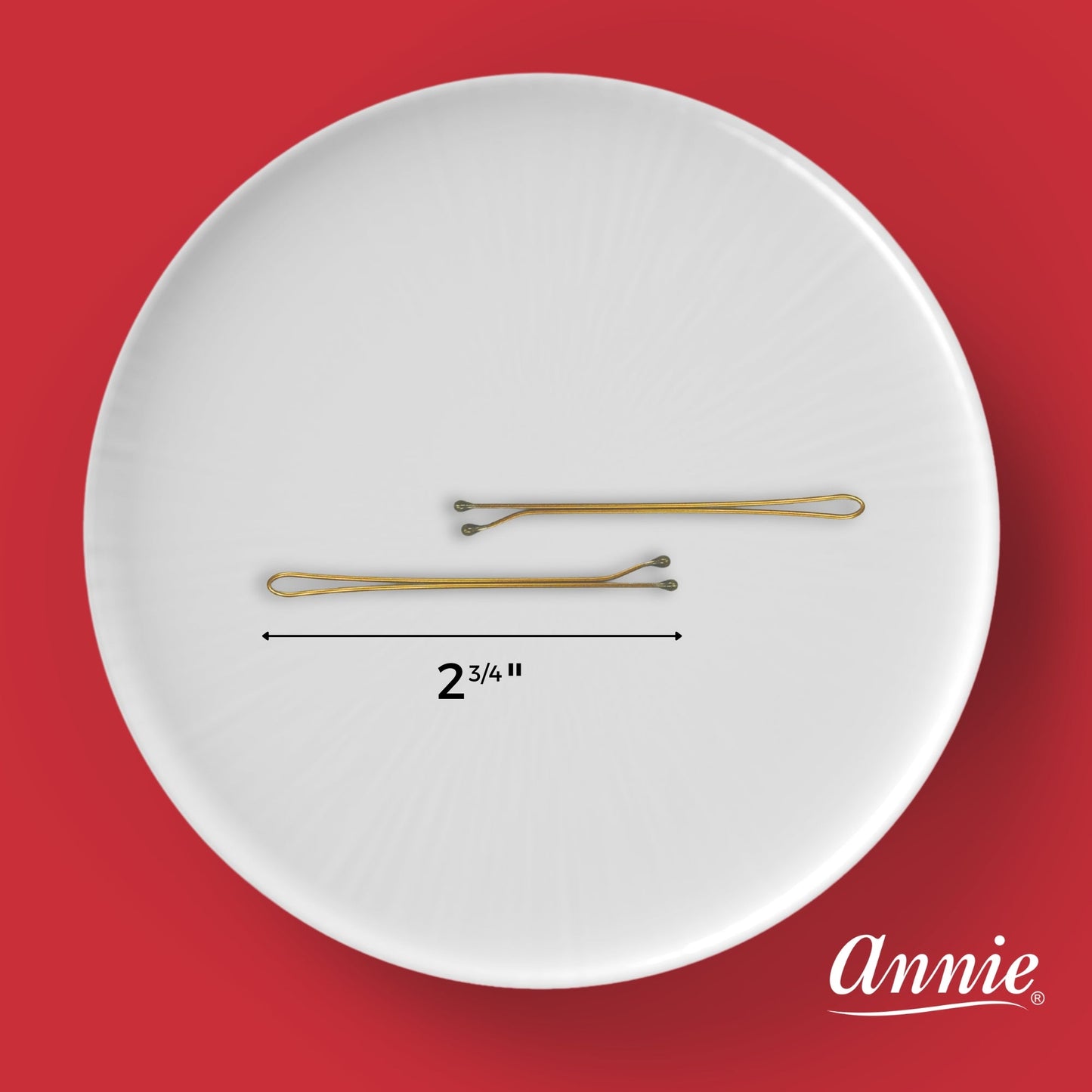 Annie Roller Pins 2 3/4In, 40 Count Metal Hair Pins, Bronze