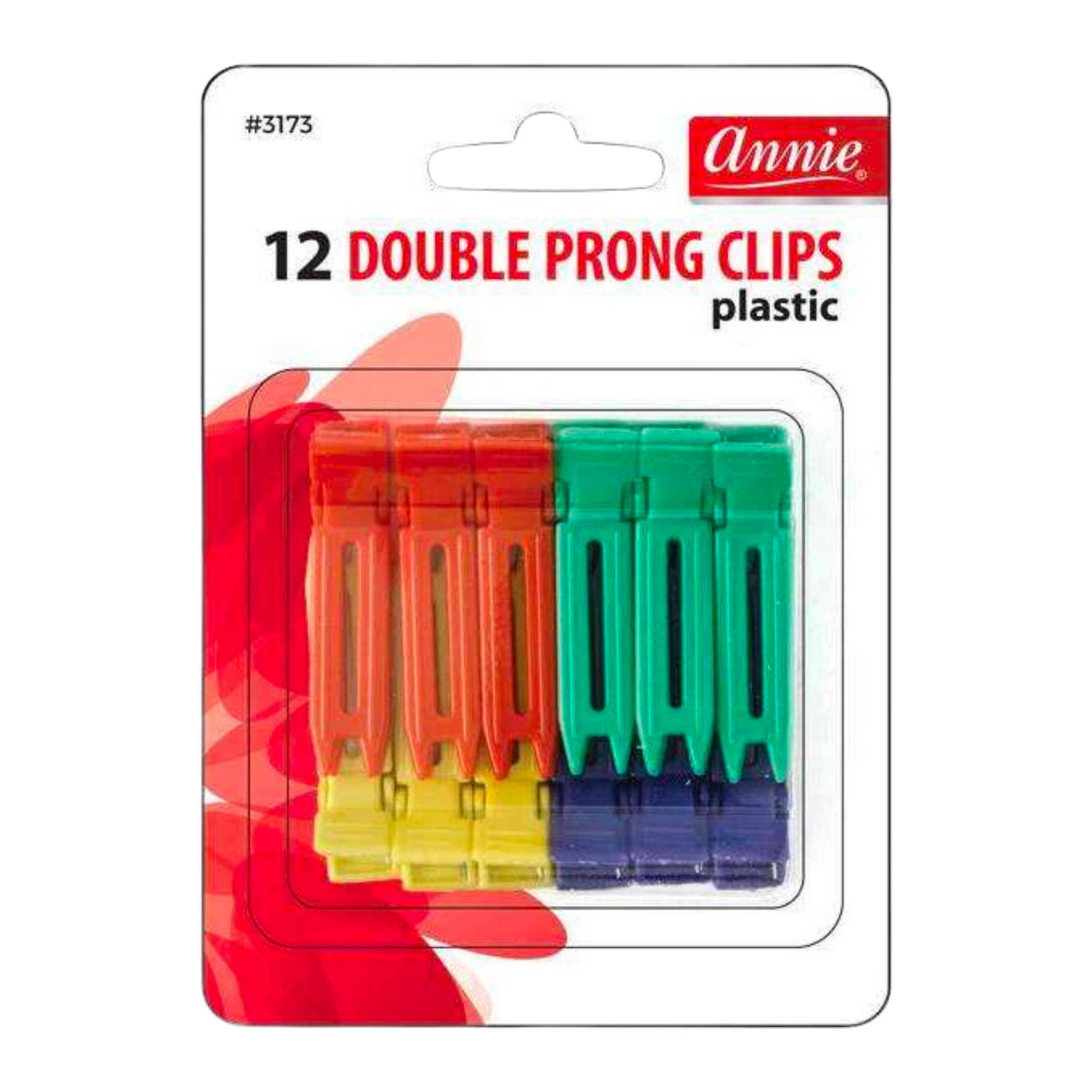 Annie Double Prong Clips 12Ct Asst Color Hair Clips Annie   