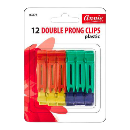 Annie Double Prong Clips 12Ct Asst Color Hair Clips Annie   