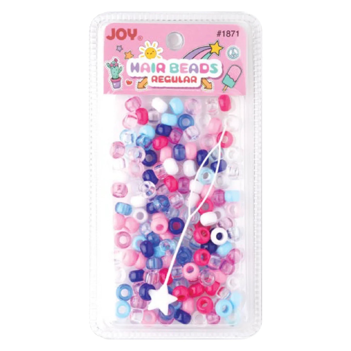 Joy Round Plastic Beads Regular Size 200Ct Asst Color Beads Joy   