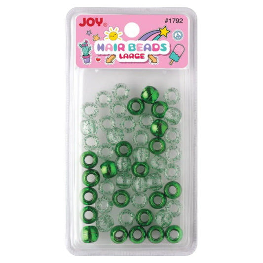 Joy Large Hair Beads 50Ct Green Metallic & Glitter Beads Joy   