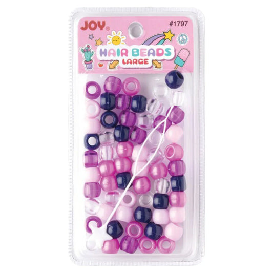 Joy Large Hair Beads 50Ct Asst Purple Beads Joy   