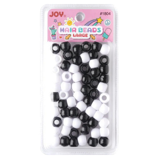 Joy Large Hair Beads 60Ct Black and White Beads Joy   