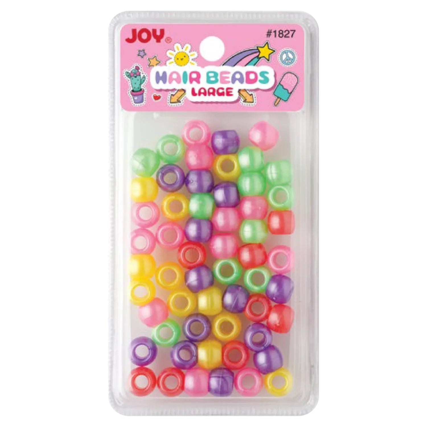 Joy Large Hair Beads 60Ct Asst Pastel Beads Joy   