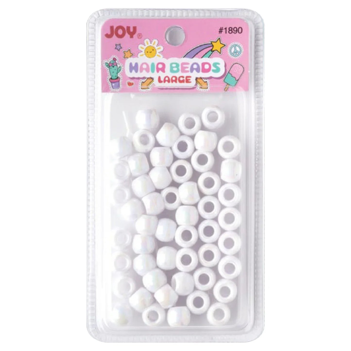 Joy Large Hair Beads 50Ct White Beads Joy   