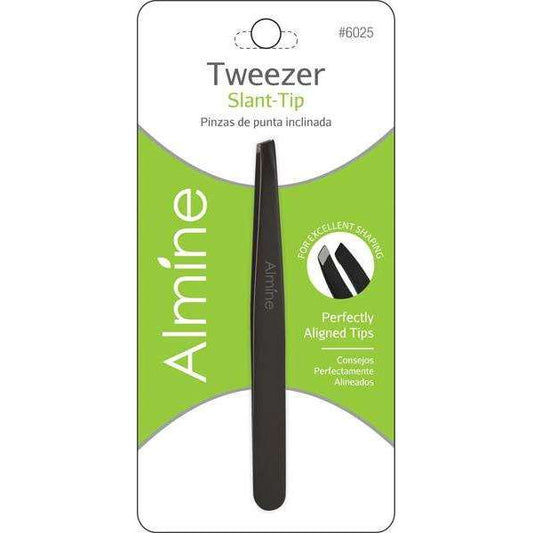 Almine Tweezers Slant Tip Black Tweezers Almine   