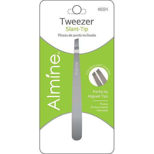 Almine Tweezers Slant Tip Satin Finish Tweezers Almine   