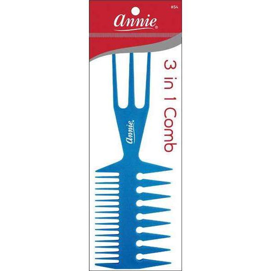 Annie 3 in 1 Comb Large Asst Color Combs Annie Blue  