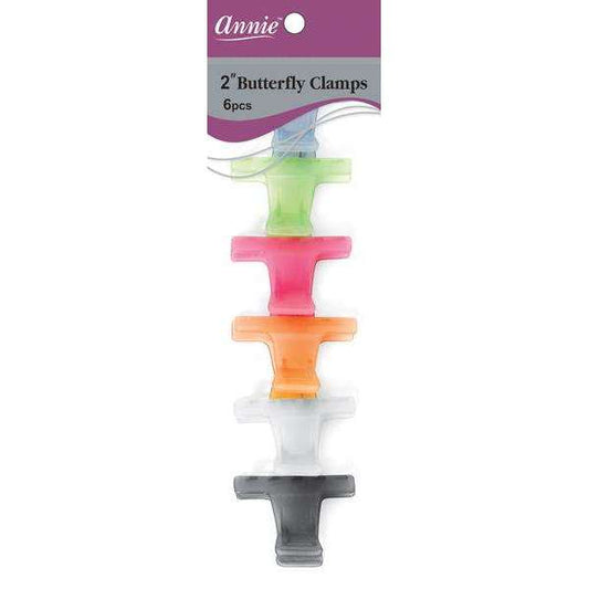 Annie Butterfly Clamps 2In 6Ct Hair Clips Annie   