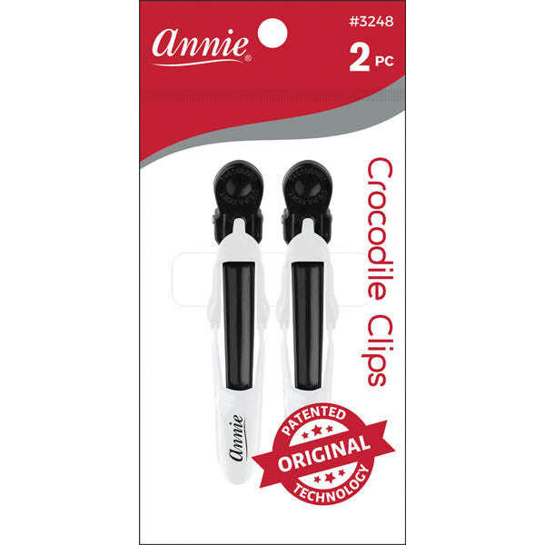 Annie Crocodile Clip 4.5" 2 ct Black & White Hair Clips Annie   